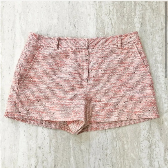 Anthropologie Pants - Anthropologie Mcginn Metallic Tweed Shorts Size Medium Women's Pink Coral Silver